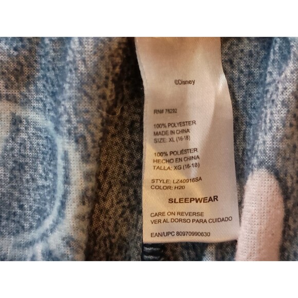 Disney Womens Size XL Pajamas Pants Blue Lilo Stitch Elastic Waist - Picture 3 of 4